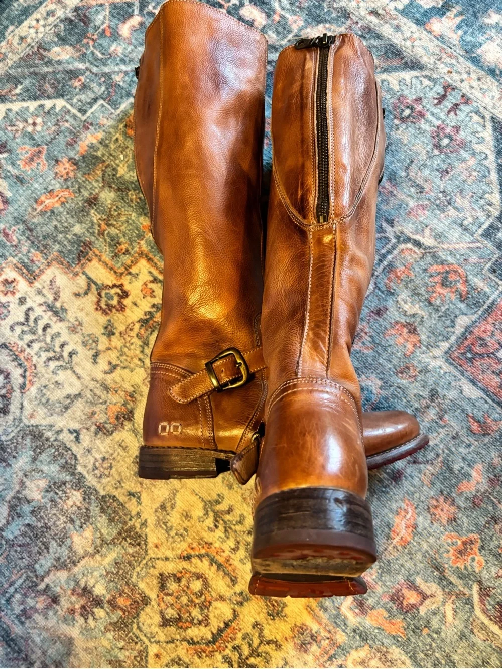 BED STU Glaye Tall Leather Women’s Riding Boots 7.5 Tan Rustic